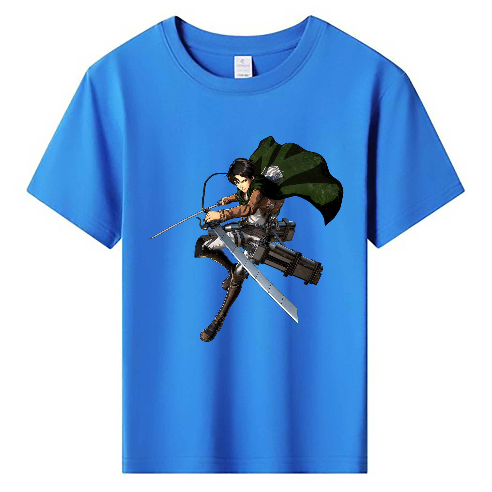 （画像用） 進撃の巨人 リヴァイ·アッカーマン Attack on Titan Levi Ackerman 綿100％キッズTシャツ（フロントプリント）
